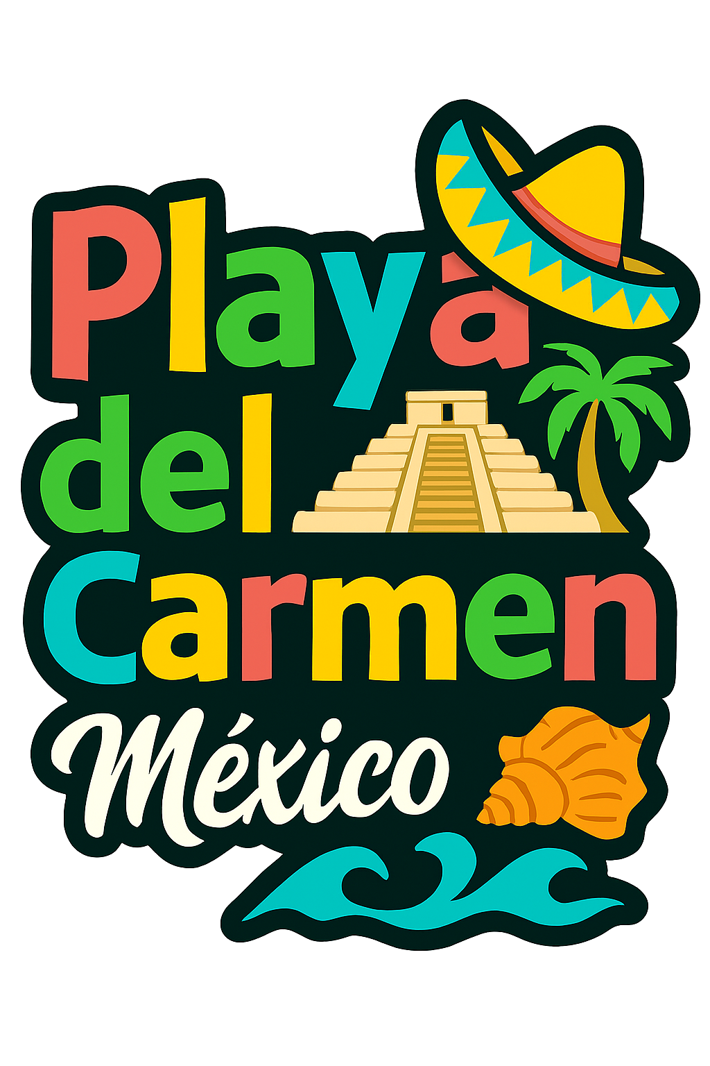 Diseño del imán de Playa del Carmen